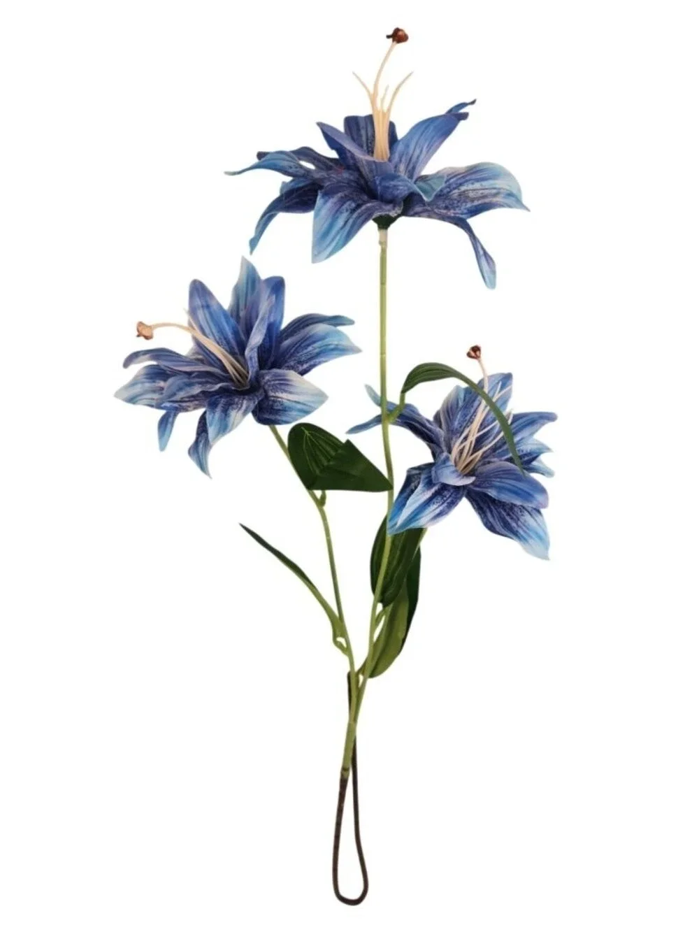 Luxury Artificial Tiger Lily Stem 34 Inch | Blue Faux Lily | Designer Artificial